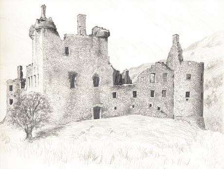 Ruins of castle Kilchurn, Scotland